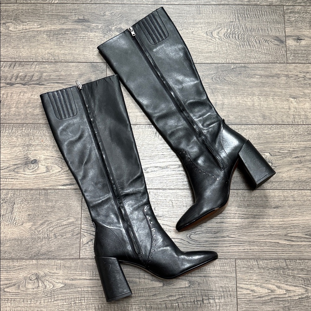 Coach Black Heeled Knee-High Boots - Picture 4 of 14